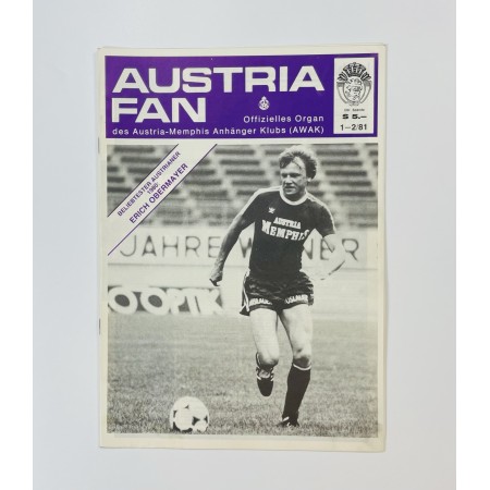 Vereinsmagazin Austria Wien, Austria Fan Nr. 1-2/1981, Obermayer