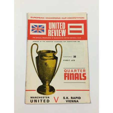 Programm Manchester United (ENG) - Rapid Wien (AUT), 1969