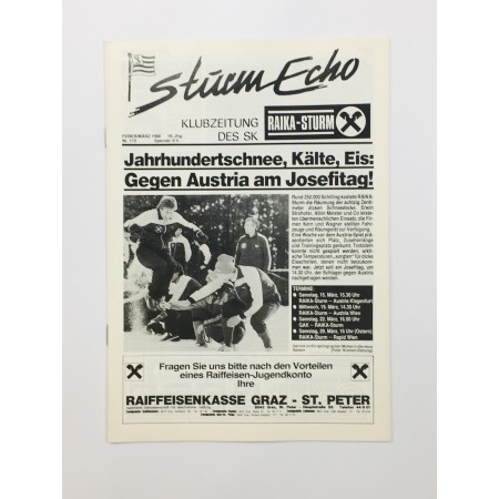 Vereinsmagazin Sturm Graz Echo, Nr. 172 von 1986