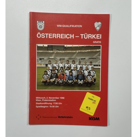Programm Österreich - Türkei, 1988