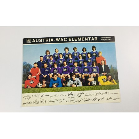 Mannschaftskarte Austria Wien, 1975