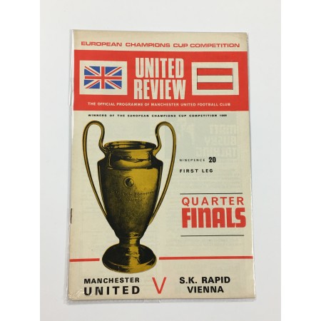Programm Manchester United (ENG) - Rapid Wien (AUT), 1969