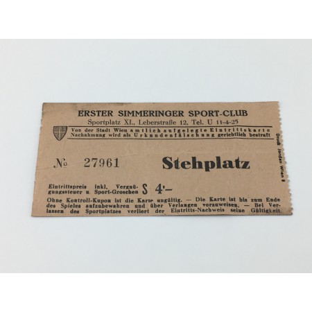 Ticket 1. Simmeringer SC Wien (AUT), Stehplatz