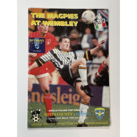 Programm Notts County (ENG) - Brescia (ITA), 1994