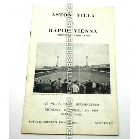 copy of Museum Programm Aston Villa - Rapid Wien, 1959