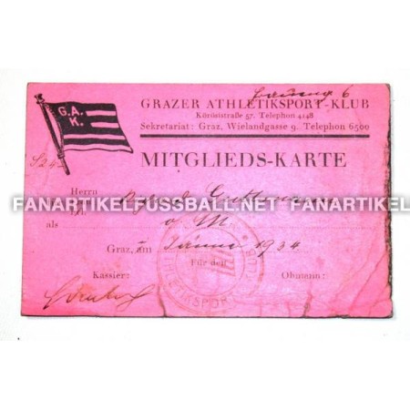 copy of Museum Mitgliedskarte GAK von 1934