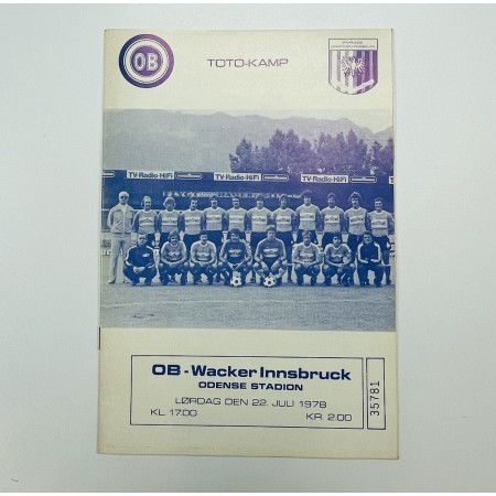 Programm Odense (DEN) - Swarovski Wacker Innsbruck (AUT), 1978