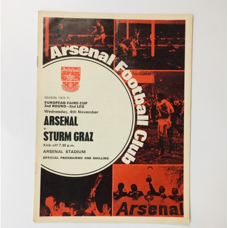 Programm Arsenal London (ENG) - Sturm Graz (AUT), 1970