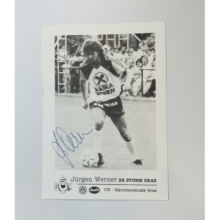 Autogrammkarte Sturm Graz, Jürgen Werner