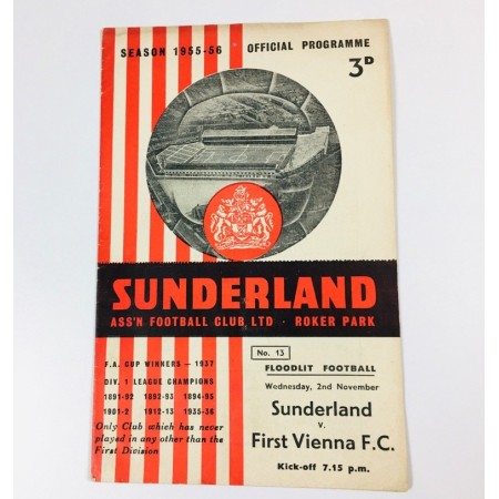 copy of Programm Sunderland AFC (ENG) - First Vienna FC (AUT), 1955